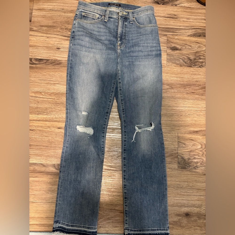 Lucky Brand Blue Distressed Straight Leg Jeans